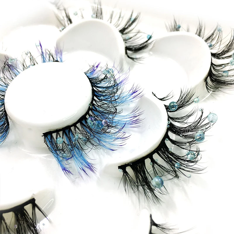 

New 5Pair 3D Pearl Mink Lashes Bulk Faux with Custom Box Wispy Natural Mink Lashes Pack Short Wholesales Natural False Eyelashes