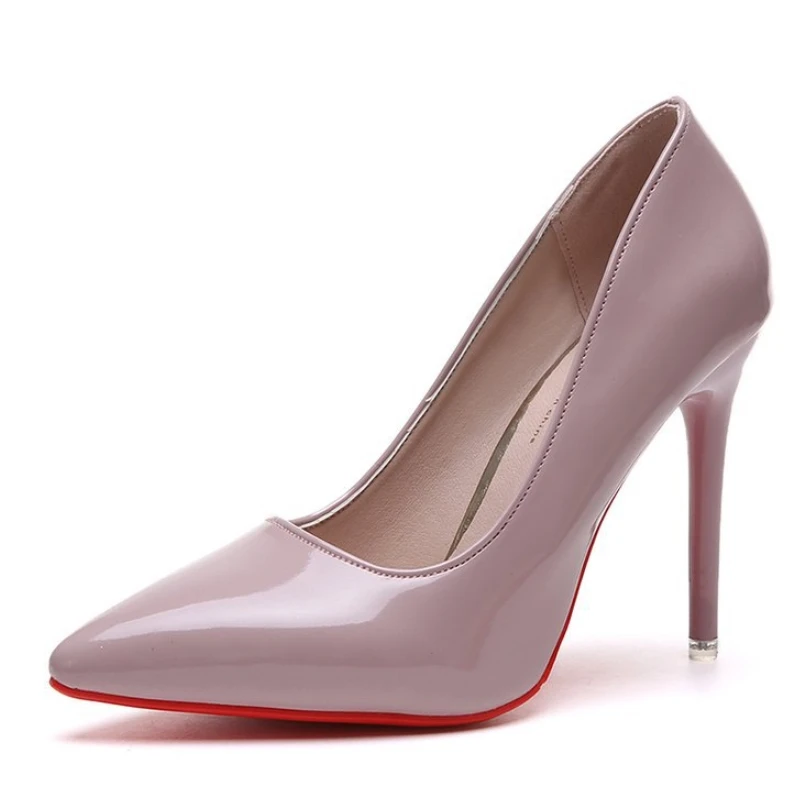 Classic Patent Leather Office High Heels Women Shoes 10cm 12cm Stiletto Banquet Wedding Shoes Sexy Pointed Toe Ladies Party Shoe