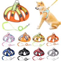reflective dog harness with leash breathable adjustable nylon pet harness accesorios for chihuahua small large dog harness vest