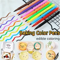 10colorsset edible pen brush food coloring pen for baking cake painting outline pigment pen cake biscuits diy draw tools safe