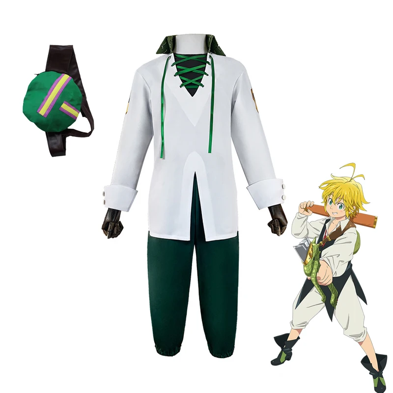 

Anime The Seven Deadly Sins Meliodas Cosplay Costume Top Pants Uniform Suits Dragon's Sin of Wrath Role Play Costumes Halloween