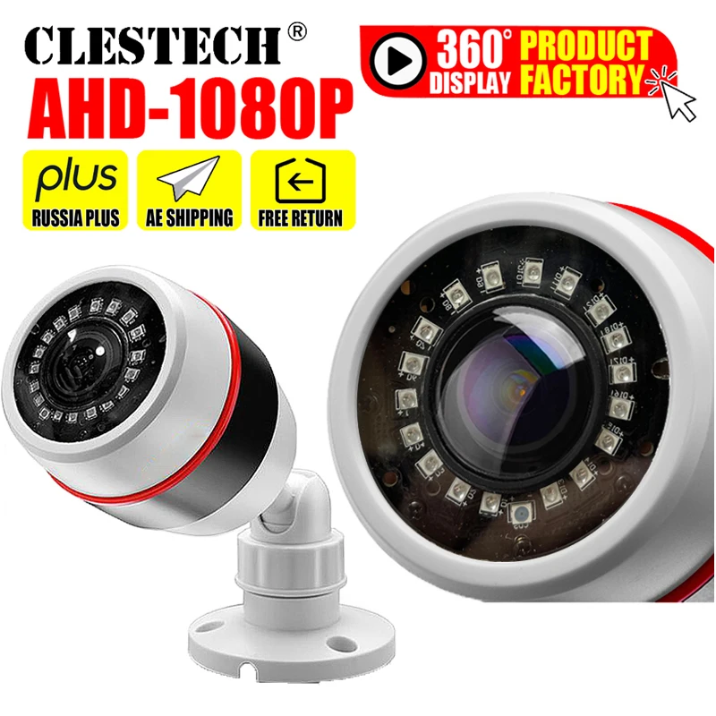 

720P 960P 1080P 1MP 2MP AHD CCTV CAMERA 1.7MM Fisheye Lens 180Degree Panoramic Night Vision Waterproof Outdoor Bullet Camera