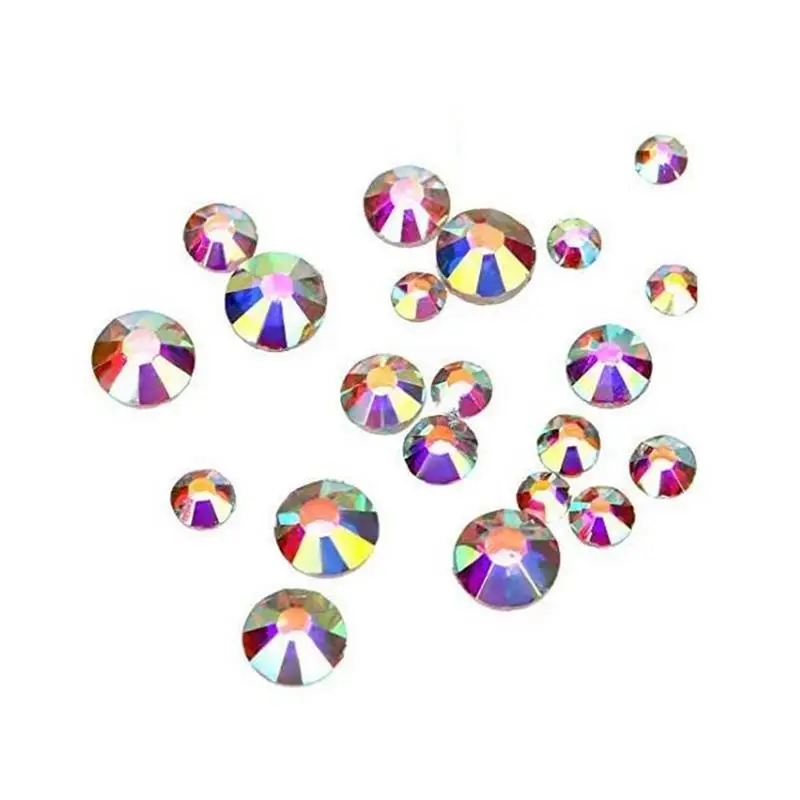 

240 Pcs/set Nail Art Rhinestone Natural Artificial Nails Decorations Flat Back Design Crystal