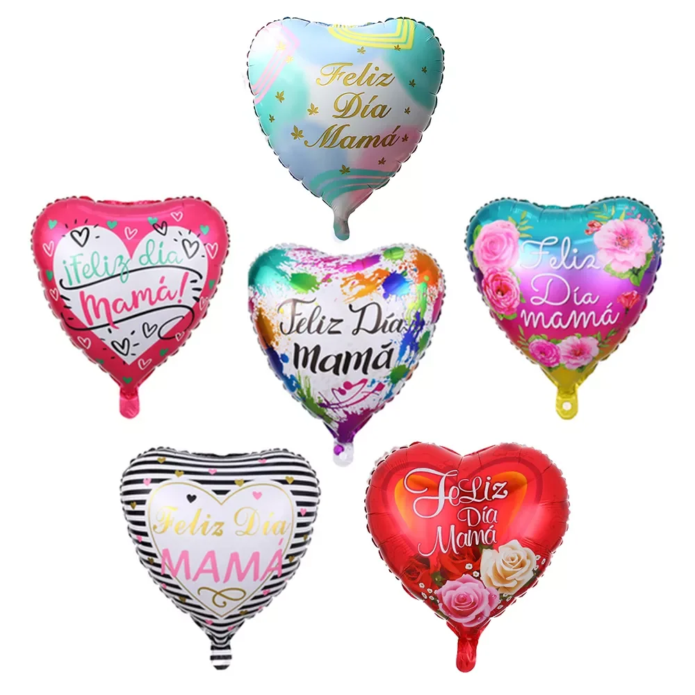

NEW 18inch Printed Spanish Mother Foil Balloons Mother's Day Heart Shape I Love You Mama Balloon Gifts Birthday Decoration