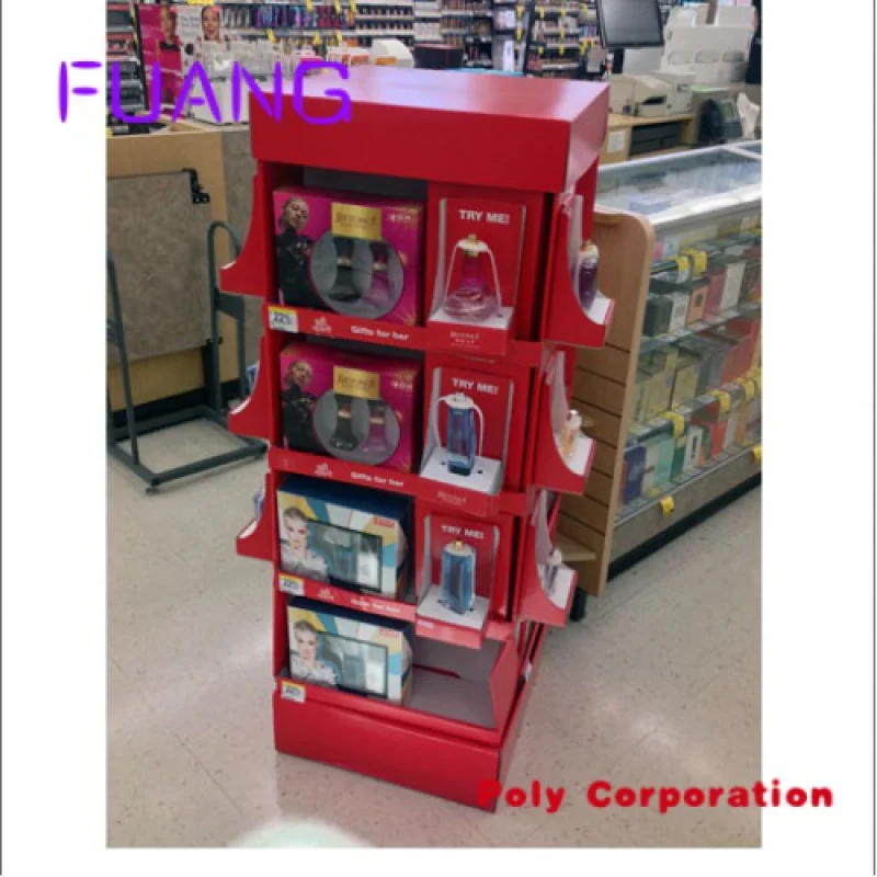 Retail POP cardboard floor counter pallet fragrance bottle paper display unit perfume display stand