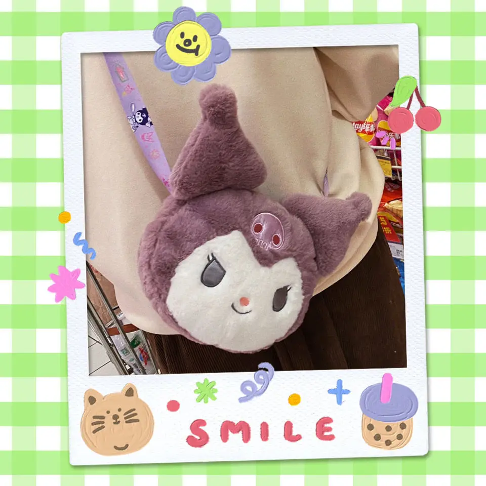 crossbody bags for women cute side bag satchels purses and handbags cartoon bags Cute Face Shoulder Bag Plush Bag Cute Girl