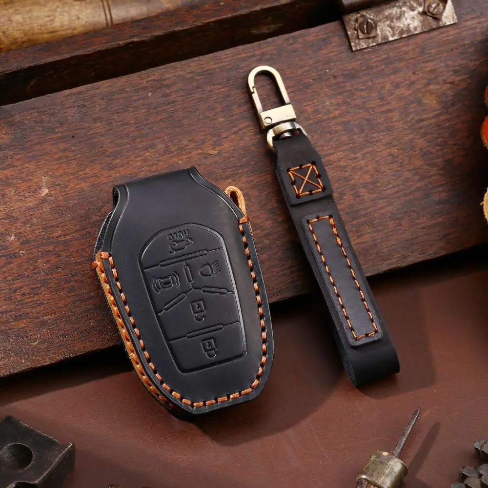 

For 2020 Ssang Yong G4 Rexton SsangYong Car Key Case Cover Shell Car Remote Key Handmade Top Layer Leather Accessories