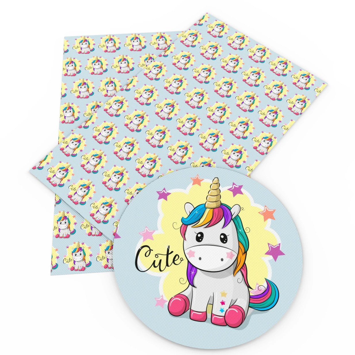 Единорог Ткань Полиэстер Хлопковая подкладка Пончики Леденцы Торт Кошка для шитья Хобби Платье Пэчворк Ручной работы c22645.