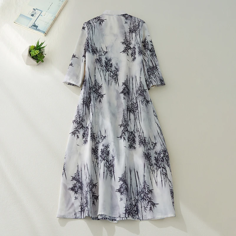 Женское жаккардовое платье-рубашка повседневное офисное платье-блуза с длинным