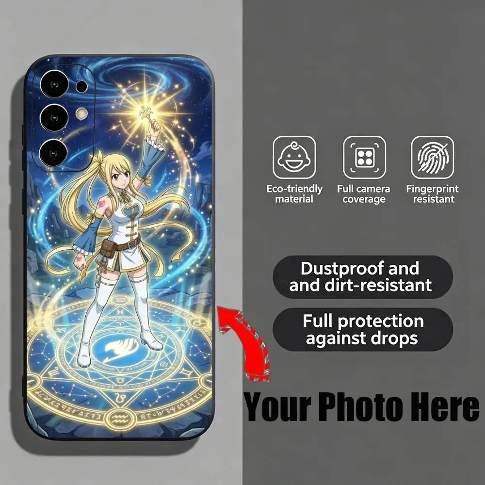 Фото Чехол для телефона с изображением Луси Хартфилии из аниме Fairy Tail для Samsung S25, S24, S21, S22, S23, S30, Ultra, S20, Plus, Fe, мягкий силиконовый черный чехол №3