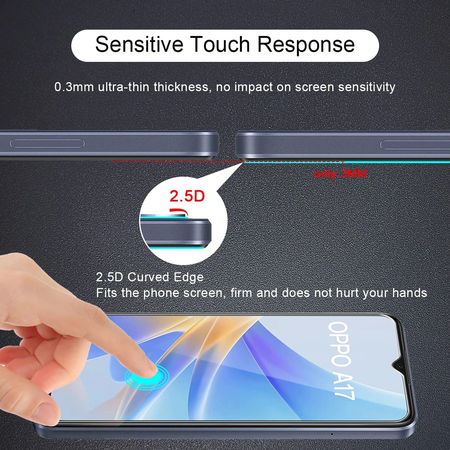 2/4Pcs Screen Protector Glass For OPPO A17 Tempered Glass Film