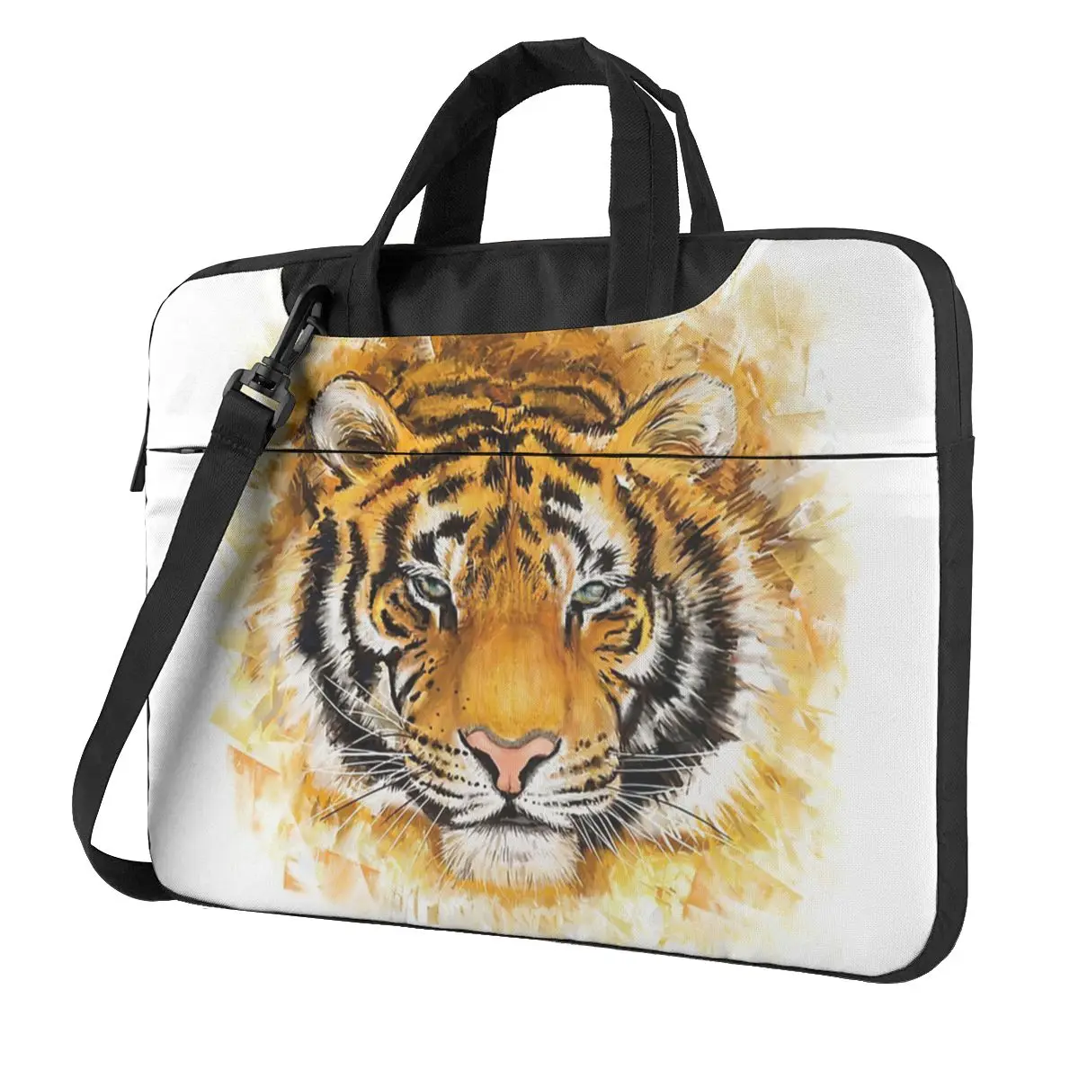 Artistic Tiger Face Laptop Bag Case Protective Vintage Computer Bag Bicycle Crossbody Laptop Pouch