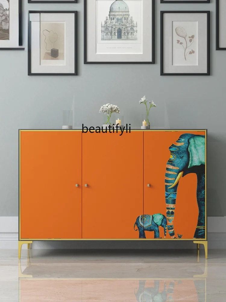 

GY Sideboard Cabinet Shoe Cabinet Light Luxury Console Wine Cabinet Integrated Wall Home Display TV Cabinet Modern