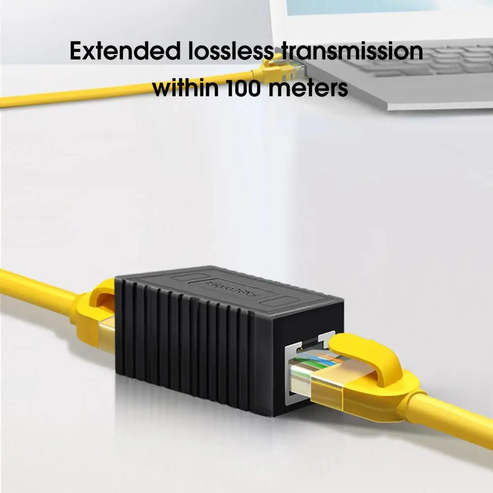 

Network Cable Connector Anti-interference Plug and Play Universal Dual Straight Head RJ45 Ethernet Cable Coupler for Computer