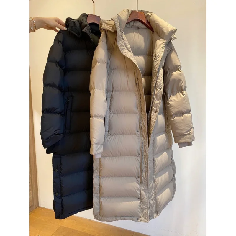 

High-End Affordable Luxury 90 White Down Jacket Women's Fluffy Warm Overknee Long down Jacket Women's Bread Coat 2023 Winter New
