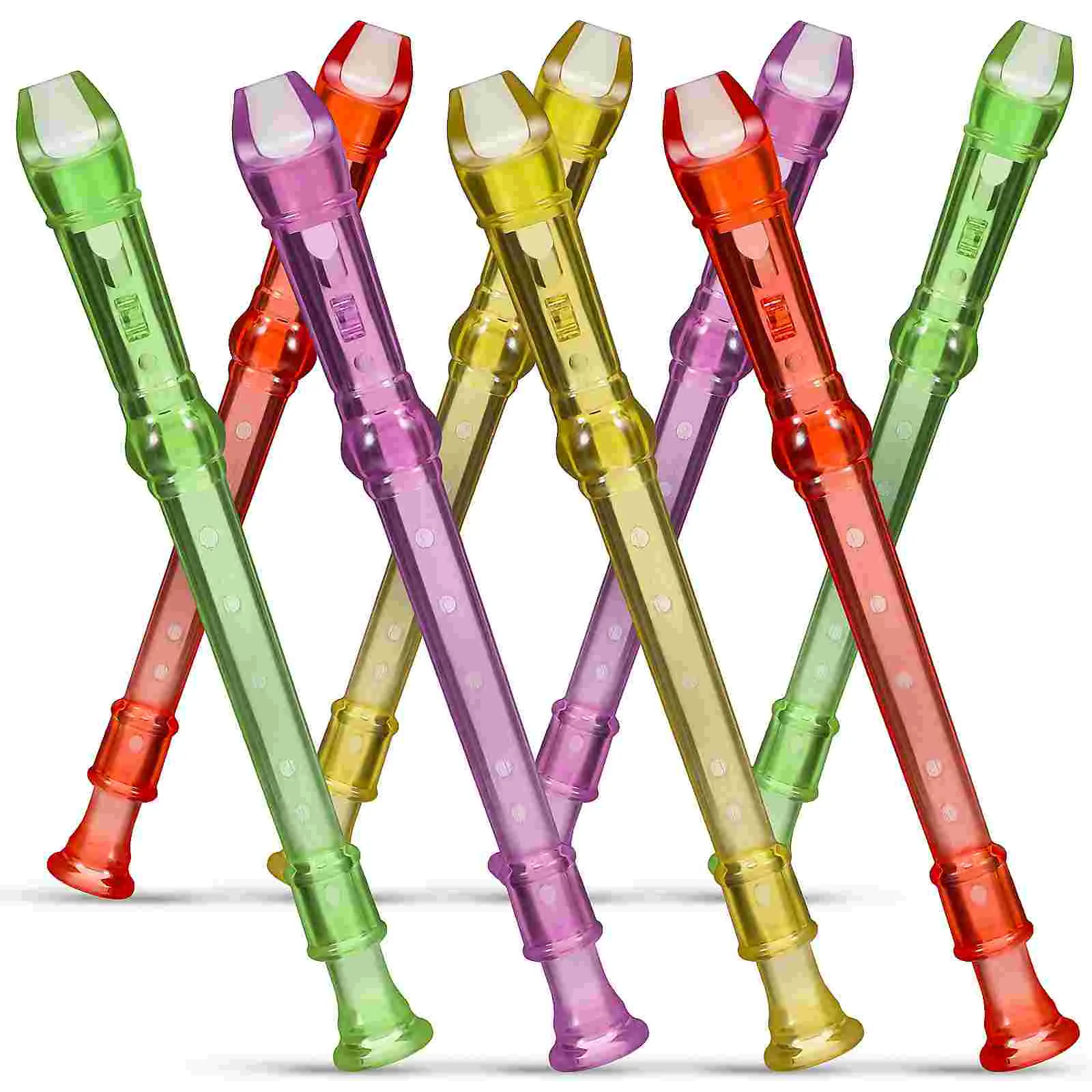 

8Pcs Plastic Clarinet 6-hole Transparent Small Flutes Training Props Educational Musical Instrument for Beginner