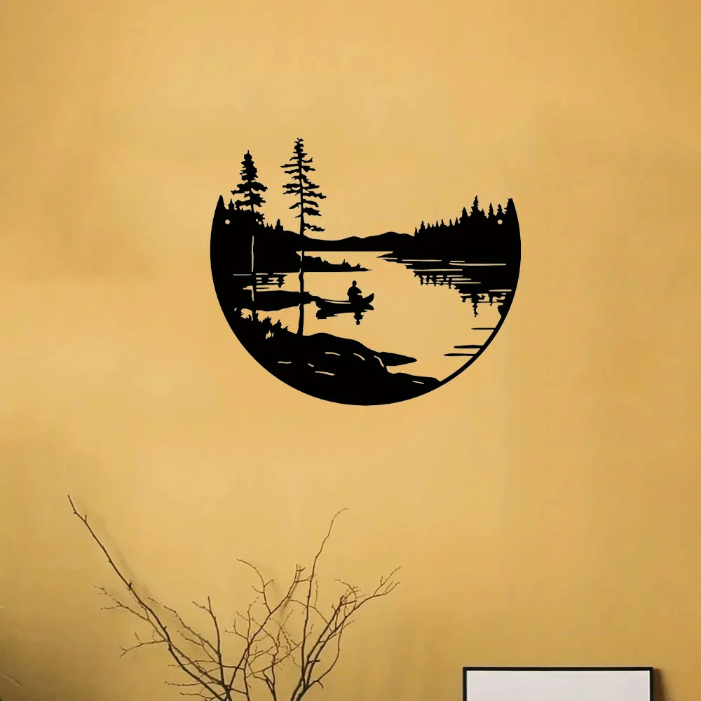 Привлекательная Богемная Металлическая Настенная Скульптура - Окрашенное Озеро