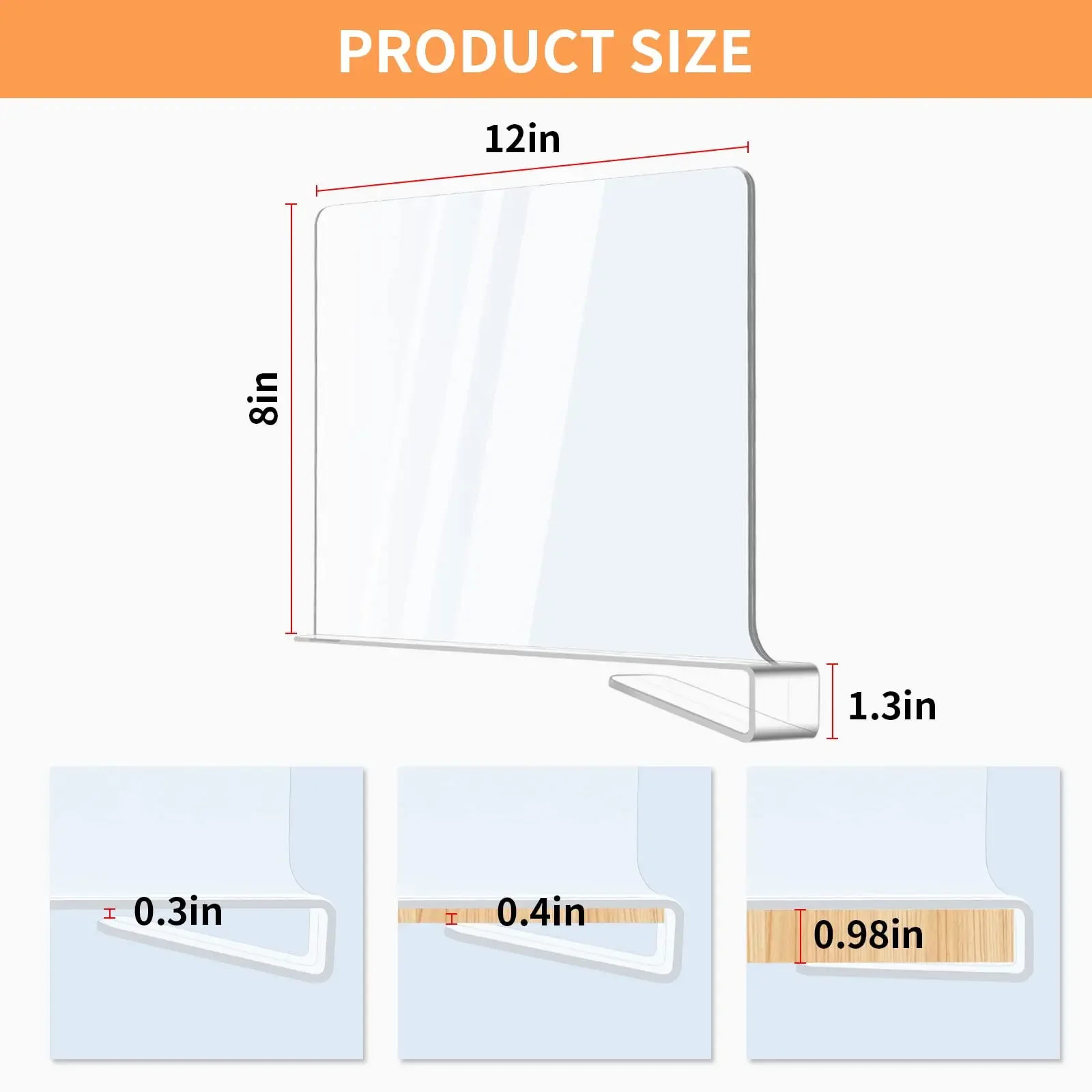 Акриловые разделители полки прозрачный разделитель для организации шкафа