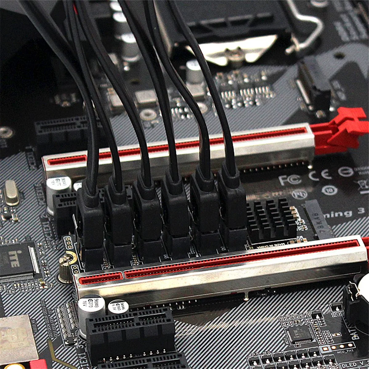 Карта адаптера M.2 NVME PCI-E PCIE X4 X8 X16 на 6-портовый 3.0 SATA Riser ASM1166 расширения сервера