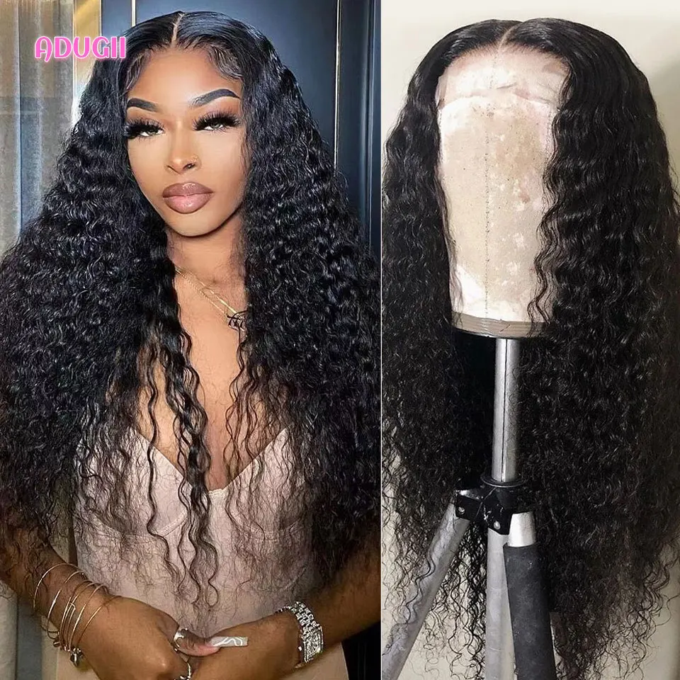 Deep Wave Frontal Wig Human Hair Wigs Kinky Curly Water Lace Front for Women Transparent Lace Brazilian Closure Wigs