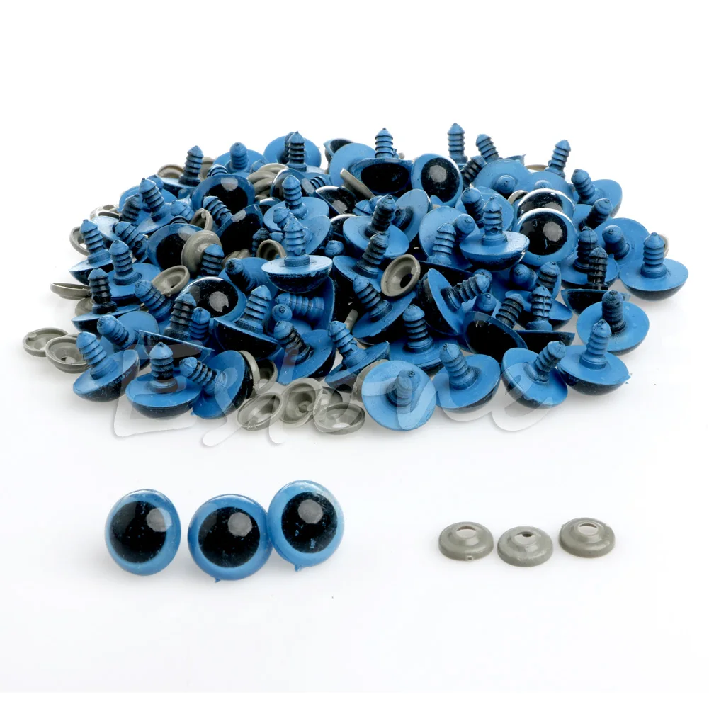 

100 шт., цветные пластиковые безопасные глаза 20 мм для Мишки Тедди