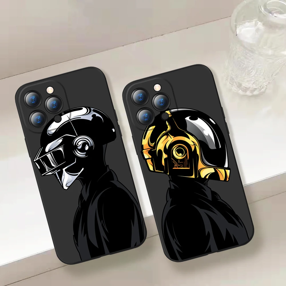 For IPhone 14 Rock music Daft Punk Helmet Phone Case For IPhone 14 Pro 13 12 11 Pro X XS XR Max 7 8Plus Bumper Shockproof Cover