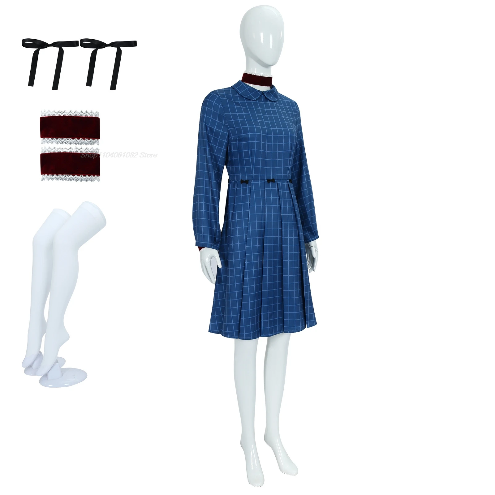 Новый страшный фильм Сирф Эстер Колман костюм для косплея парик синее клетчатое