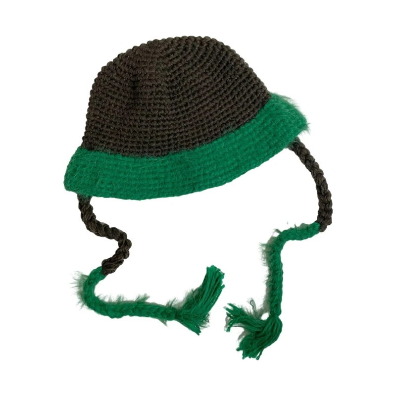 

Fashion Crochet Color Matching Bucket Hat for Woman Camping Travel Fisherman Hat