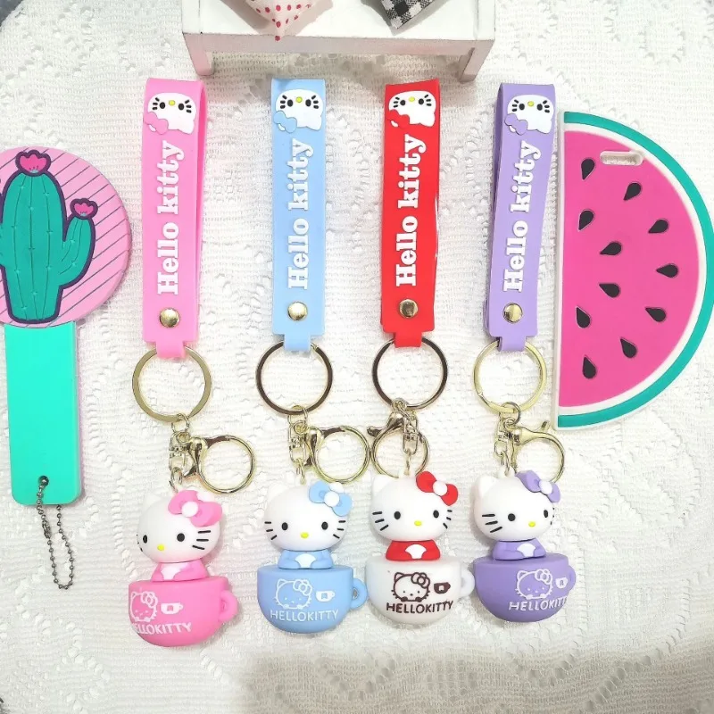 

Kawaii Sanrio Anime Hello Kitty Lovely Doll Keychain Pendant Cute Cartoon Girly Heart Couple Bag Accessory Gifts for Girls