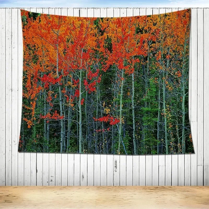 Осенний лес опавшие листья декоративный гобелен домашняя стена гостиная офис