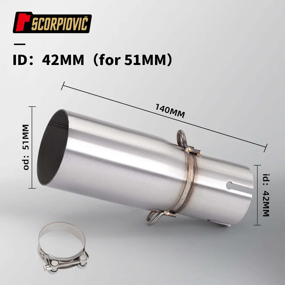 

Выхлопная труба мотоцикла с различными небольшими и средними секциями, переходник Slip On Exhaust Muffle28/32/42/45 мм, 51 мм