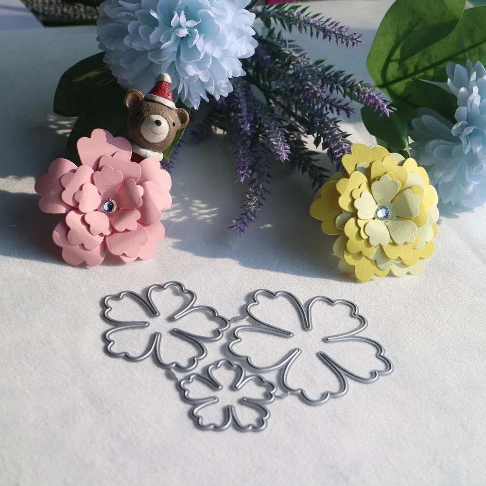 

Pan's New Poeny Flowers Cutting Dies for Scrapbook Embossing DIY Manual Album Production Tool Carbon Steel Knife Mold Decor