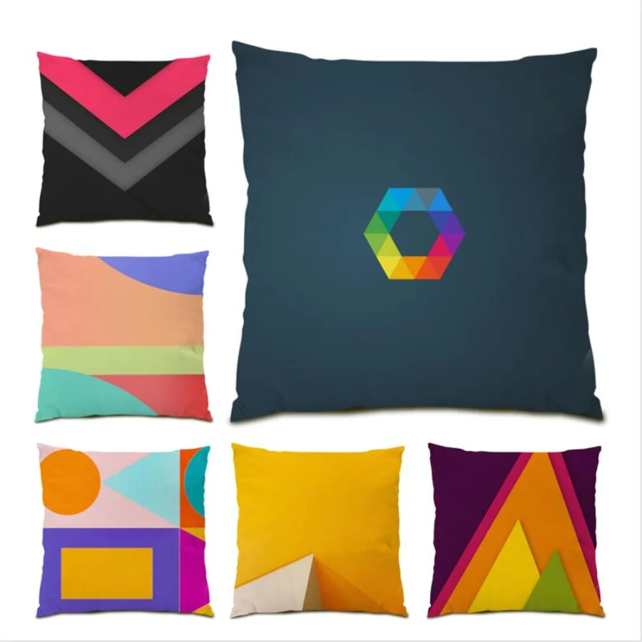 

Color Geometry Throw Pillow Covers Line Abstract Decoration Home Luxury Living Room Decoration Velvet Cushion Cover Bed E0639