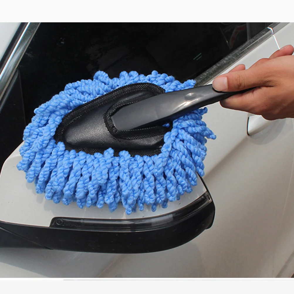 

4 Pcs Nanofiber Duster Interior Cleaner Car Waxing Brush Car Cleaning Supplies with Long Handle for Car Bike RV Boats or Home