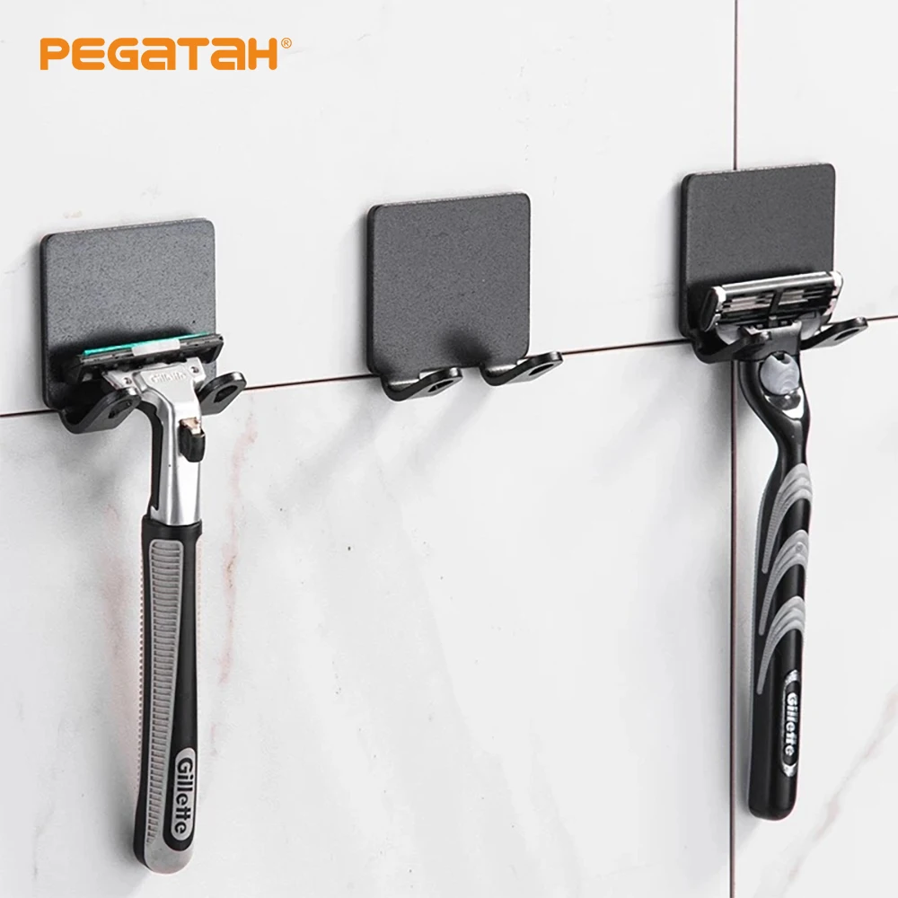 

Stainless Steel Razor Holder Wall Men Shaving Shaver Shelf Storage Hook Shaving Razor Storage Rack Bathroom Organizer Hanger