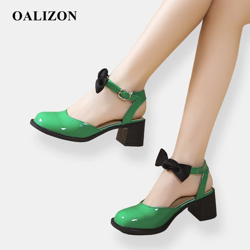 

Sexy Bow Chunky Women High Heels Shoes 2022 Summer New Casual Mary Jane Slingbacks Sandals Women Pumps Slippers Dress Slides
