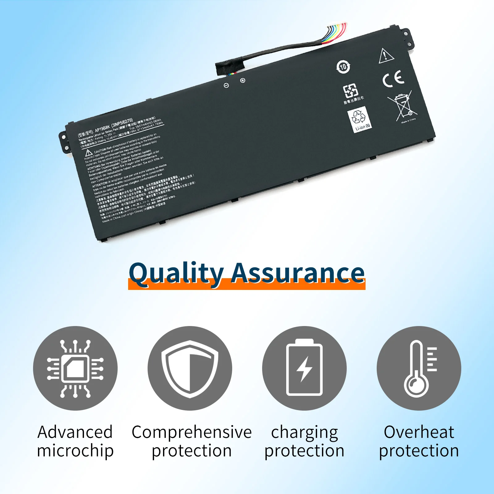 Аккумулятор BVBH AP19B8K для ноутбука ACER Aspire A314 A315 A317 11 25 в 3713 Вт/ч