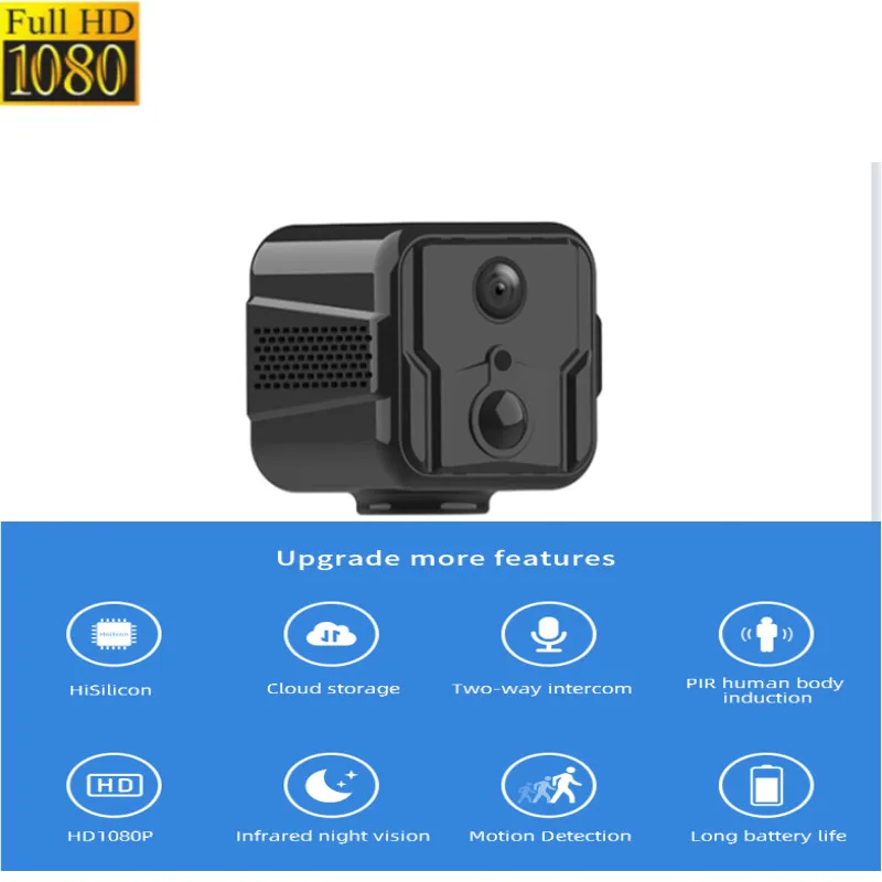 

ip Cam Wifi 2.4G Network battery12h Camcorder Night Vision Motion Detection1080P P2P/AP Mini Camera BodyCam suport tf card