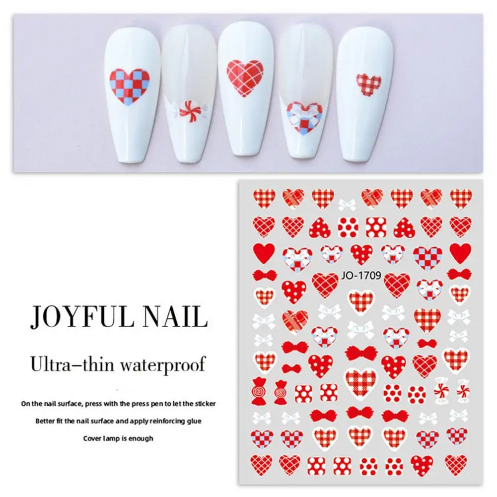 

Nail Stickers for Nails Colorful Heart Love Non-Fading Long Lasting Paper Strawberry Manicure Sticker Accessories for Women