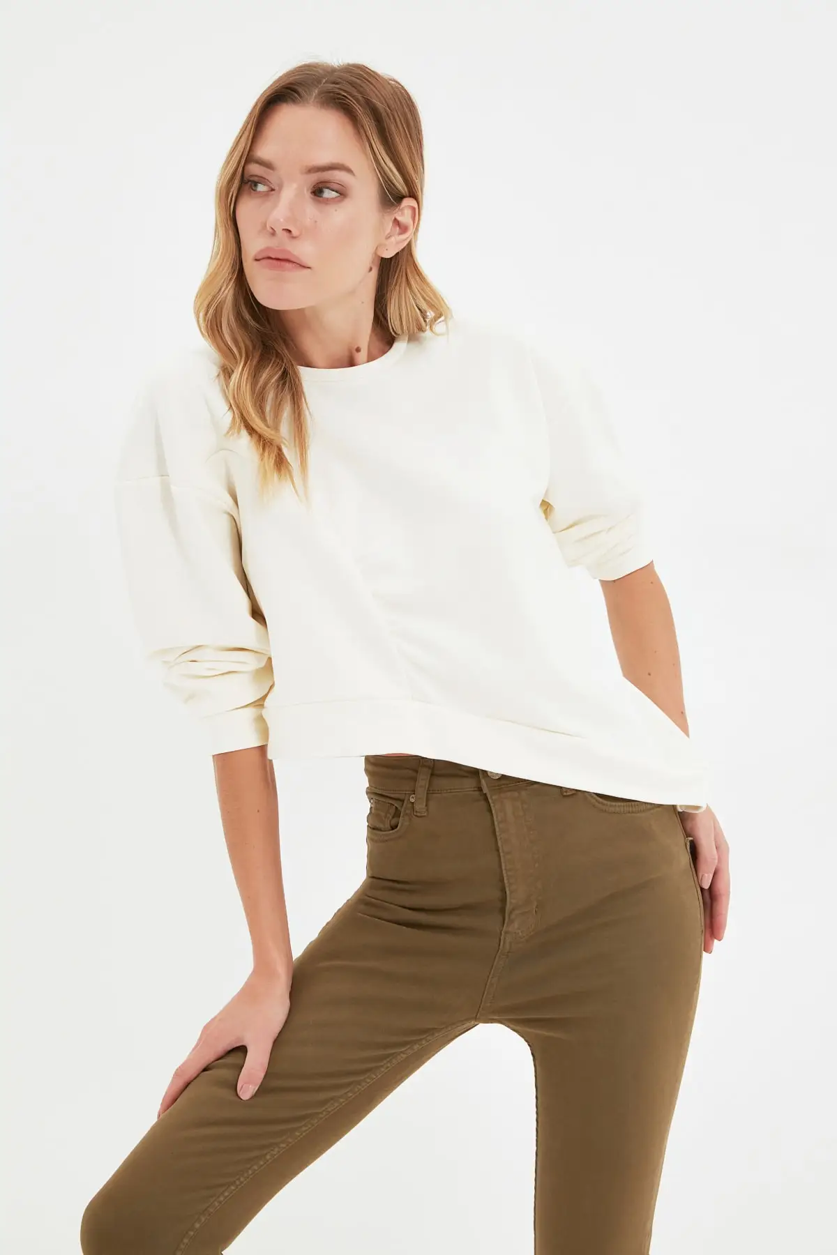 

Women's Sweatshirt Ecru metric Loose Thin Knitted Hoodies Fashion All Season New Designer Pullovers Hoodies