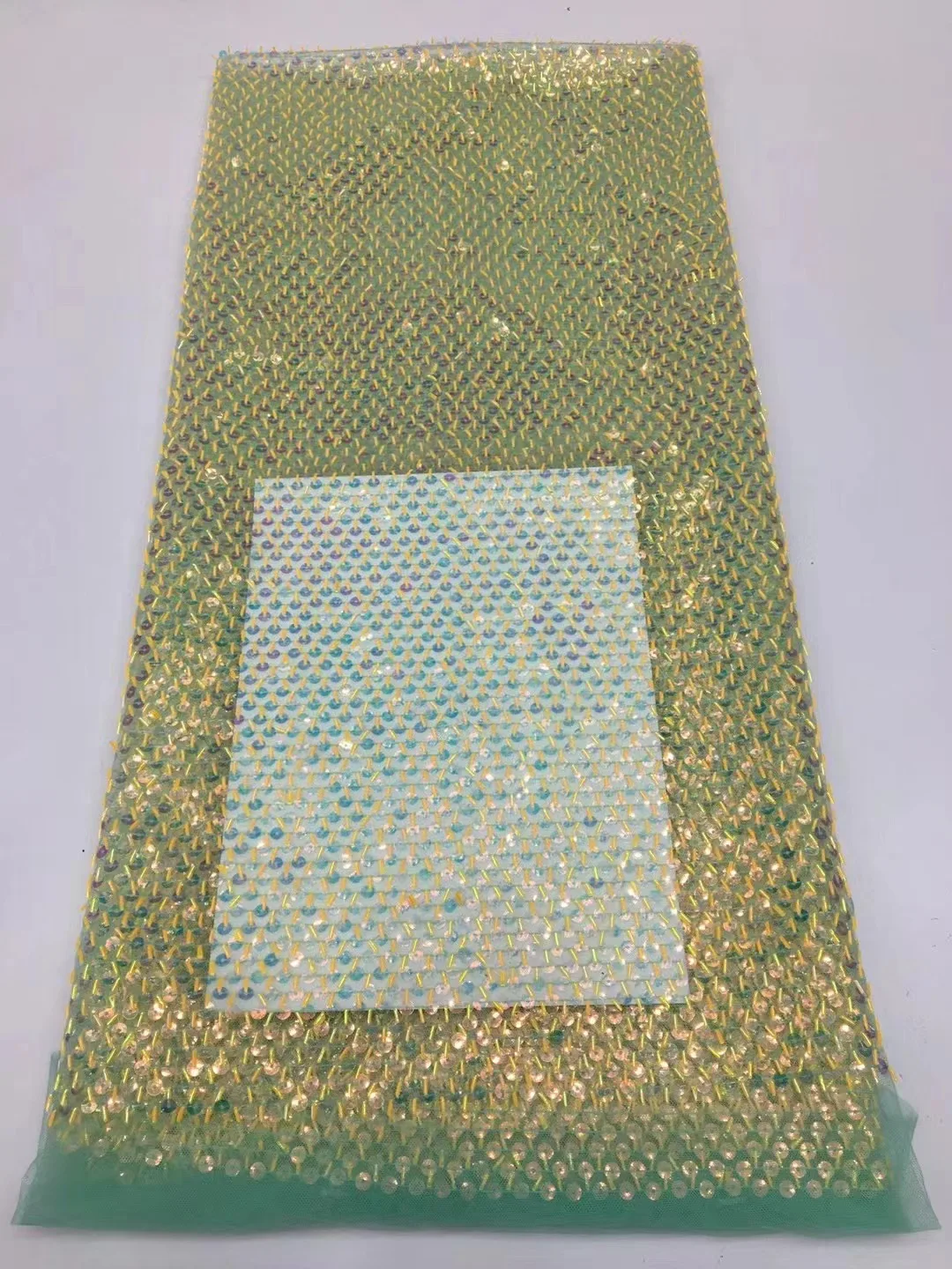 Роскошная нигерийская сетчатая кружевная ткань с блестками 2023
