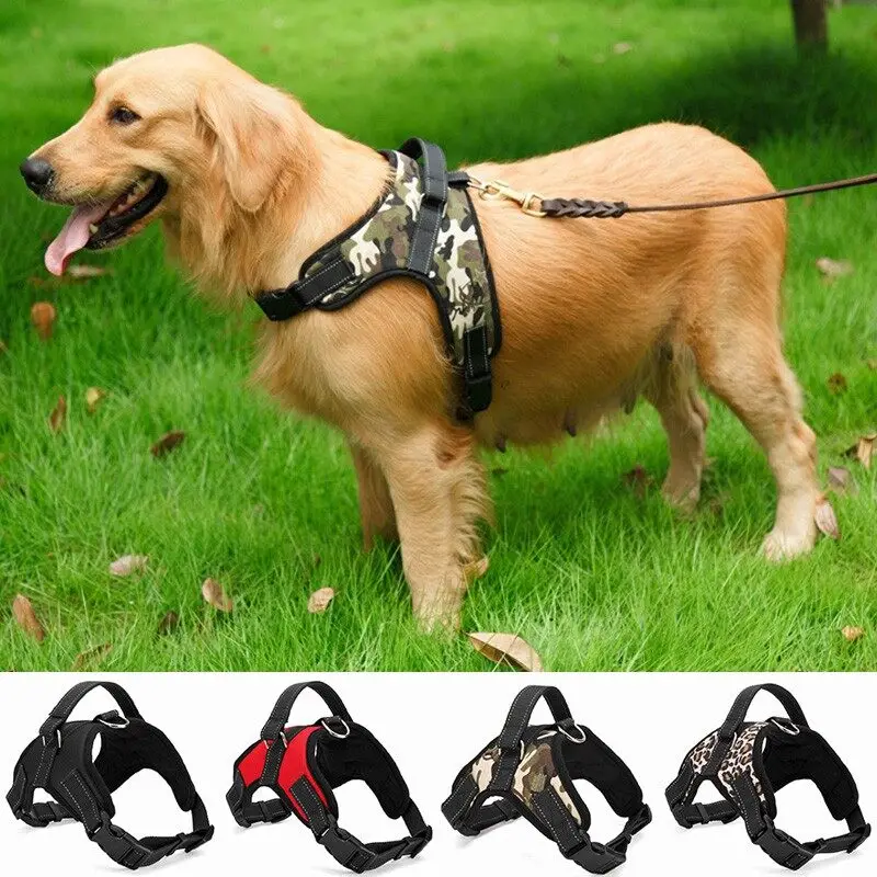 

Nylon Heavy Duty Dog Pet Harness Collar Padded Extra Big Large Medium Small Dog Harnesses vest Husky Dogs Supplies