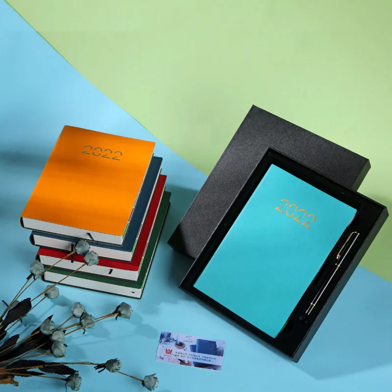 

2022 Schedule Book 365 Days Self-discipline Punch Time Management Plan A5 Calendar Books Imitation Leather Notebook Stationery