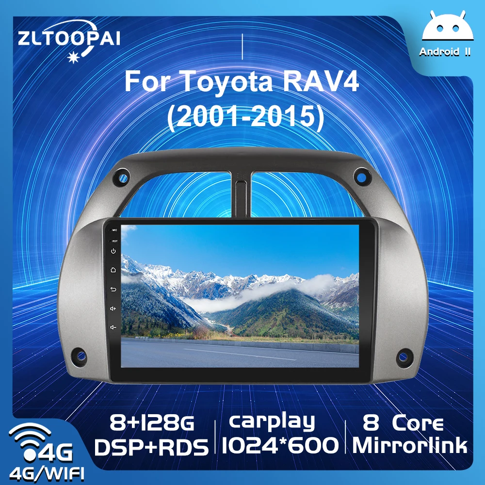 

Zltoopai 8G/128GB/SIM Android 11 автомобильное радио для Toyota RAV4 2001-2006 Автомобильный мультимедийный плеер GPS-навигация головное стерео устройство