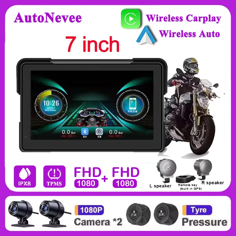 7-дюймовый сенсорный Android Auto беспроводной Apple Carplay экран видеорегистратор WIFI