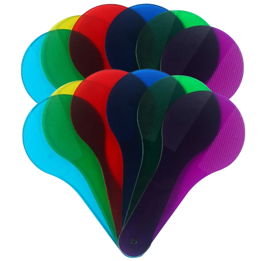 

12 Pcs Correction Light Filter Colored Sheets Film Color Paddles For Kids Color Paddles for Kids School Color Cognition