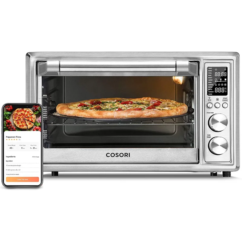 

Cosori Toaster Oven Air Fryer CS130-AO, Smart 32QT Large Stainless Steel Countertop Convection Oven for Pizza,12-in-1, Silver