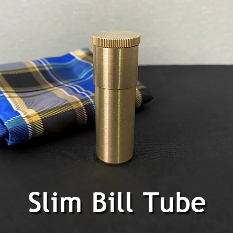 

Tenyo Slim Bill Tube (Brass) Close Up Magic Tricks Gimmick Props Illusion Mentalism Comedy Signed Bill Appearing In Padlock Tube