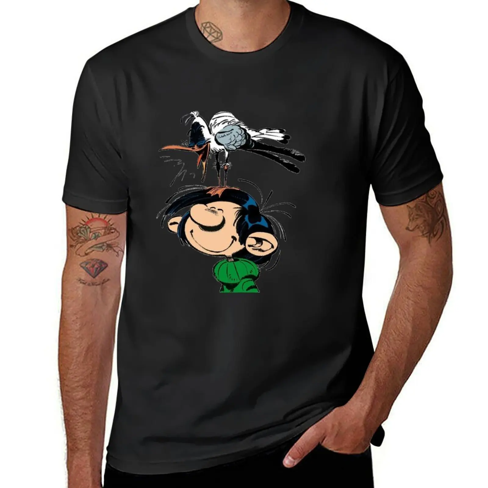 Футболка Gaston lagaffe Винтажная с принтом животных для мальчиков мужская одежда