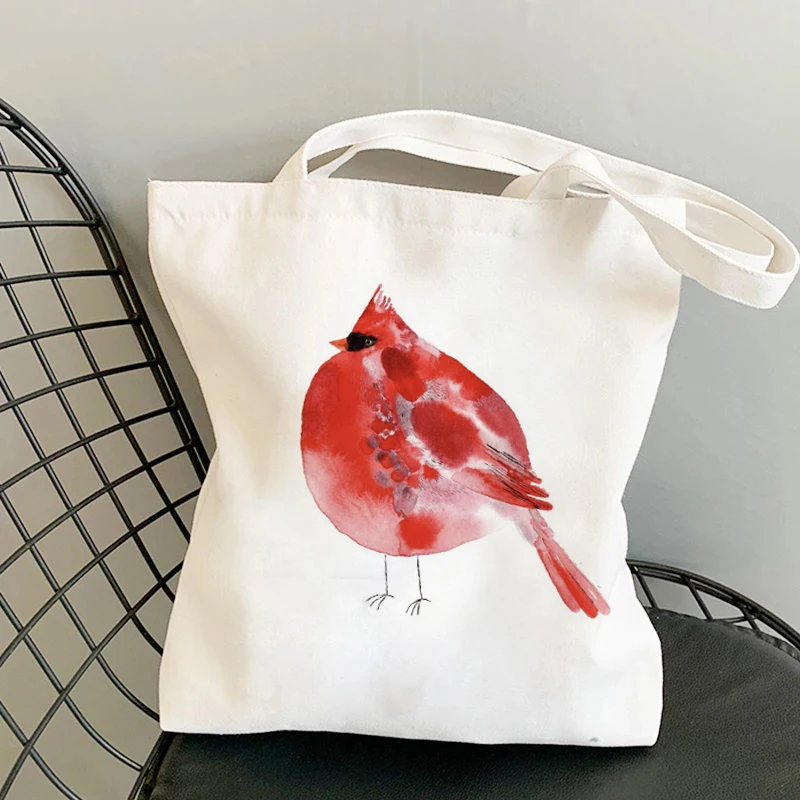 Холщовая женская сумка с милым мультяшным животным принтом повседневная